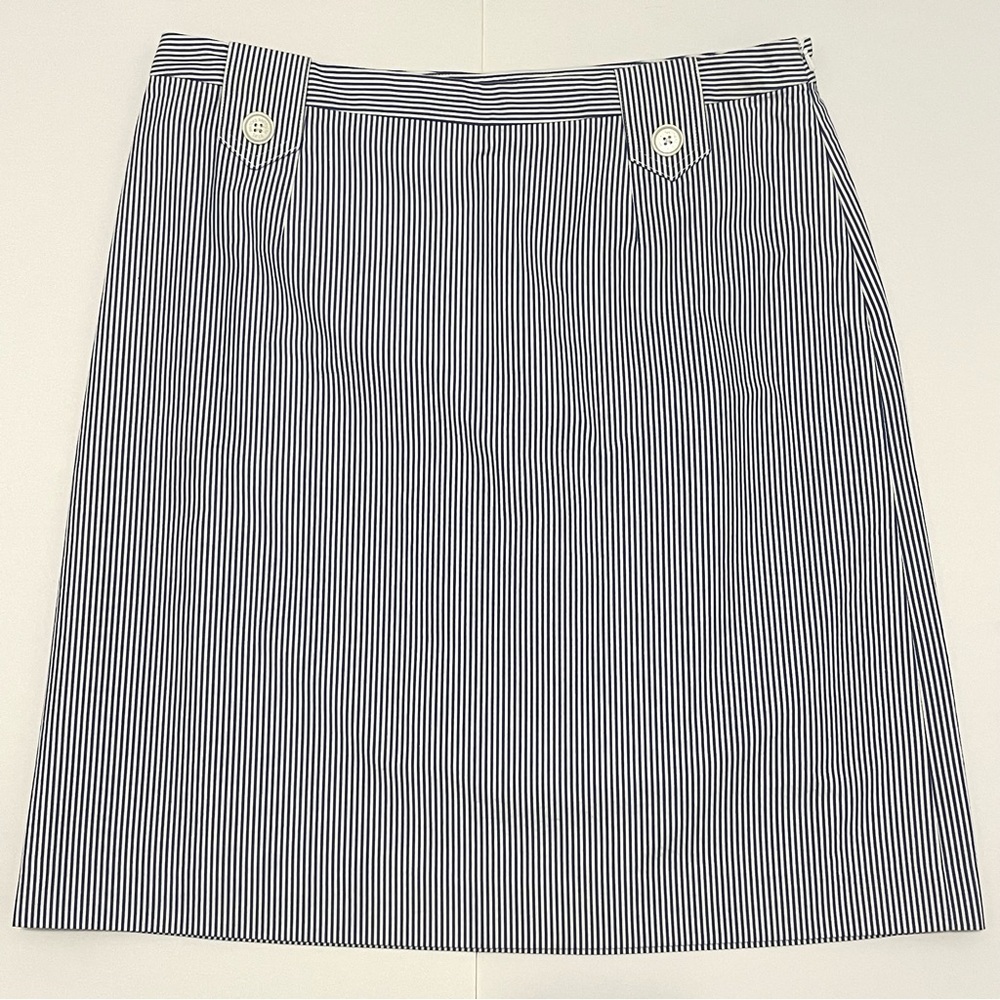 NWOT Brooks Brothers 346 Cotton Striped Blue and White Women's Skirt Size 12